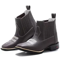 Botina Country Texana Cano Curto Bico Quadrado Botas Texana