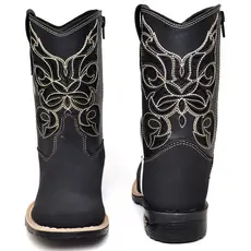 BOTA COM BRILHO BICO QUADRADO BORDADO LASER EXCLUSIVA COUNTRY TEXANA