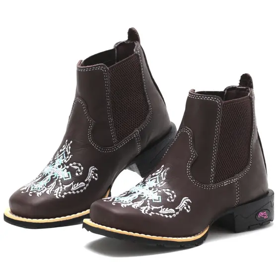 Botina Cano Curto Country Feminina Rodeio Infantil Botas Rhl