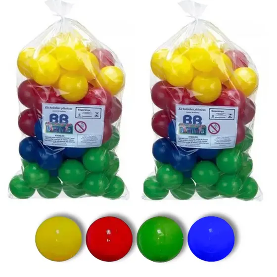 Kit 100 Bolas para Piscina de Bolinhas Cores BB Bolinhas