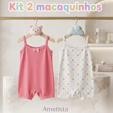kit Macaquinho Body Bebê Menina Roupa de Bebe Menina Macacão Infantil Moda Feminina Verão Algodão
