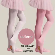 Meia Calça Ballet Infantil Selene com abertura Fio 40
