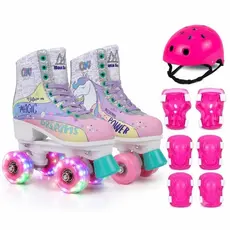 Patins 4 Rodas Com Led Lindo Patins Infantil Menina unicórnio