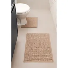 Kit Tapetes Banheiro Chenille 2 peças Macio, Antiderrapante e Super Absorvente