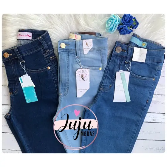 Calça Jeans Feminina Sal e Pimenta e Pimenta Doce Vários Modelos/Cintura Alta/Básica/Skinny/Lycra