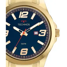 Relogio Masculino Technos Dourado Fundo Azul 2115MPIS/4A Garantia de 1 Ano Original Presente para Homens