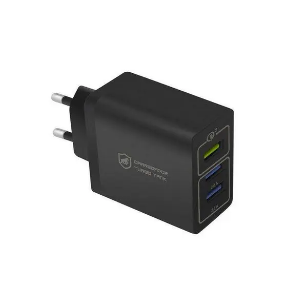 Carregador De Parede Turbo 3.0 Carga Rápida Com 3 Entradas Usb Bivolt - Preto - Gshield
