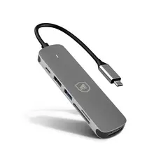 Gshield Adaptador Hub Multifuncional 6 em 1 USB-C, Hub USB 3.0 com Saída HDMI 4K Leitor de Cartão SD, Micro SD e TF
