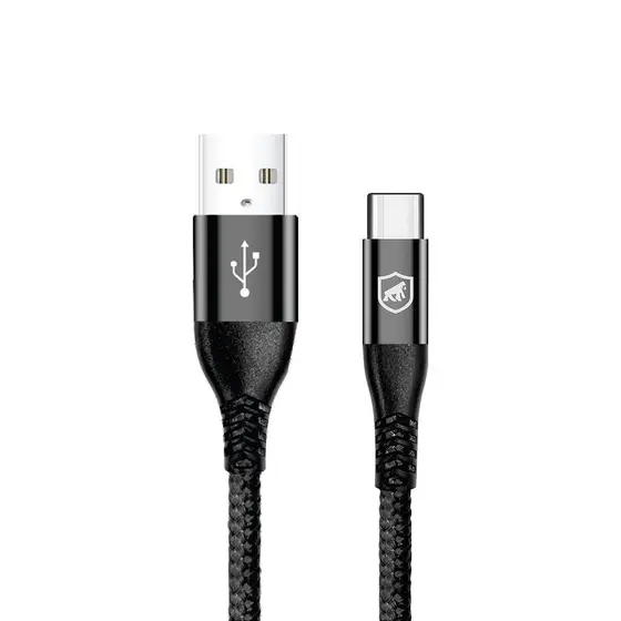 Cabo Raptor Gshield Tipo C / USB A 1m Nylon Balístico Turbo Proteção Inteligente p/ Android e iPhone