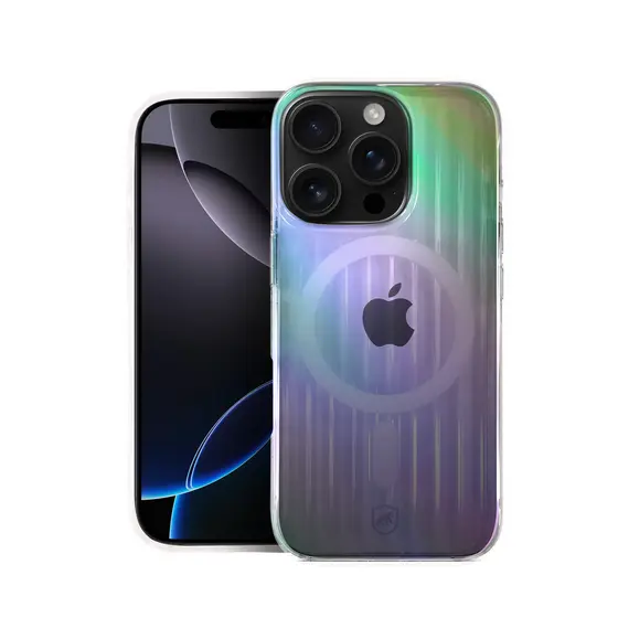 Capa Case Capinha Rainbow Magsafe Transparente iPhone 16 Pro Max Gshield – Efeito Arco-Íris