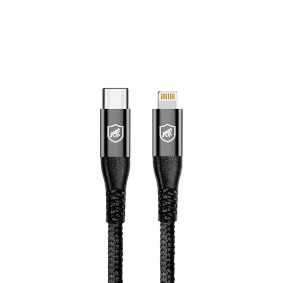 Cabo Raptor Gshield Lightning / Tipo C 1m Nylon Balístico - Turbo e Proteção Inteligente para iPhone