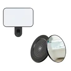 Kit Selfie Pro Gshield: Espelho Magnético p/ Câmera Traseira + Luz de LED para Selfies com Qualidade