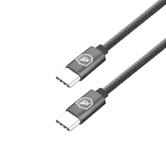 Gshield Cabo de Dados e Carregamento Rápido Symetric em Termoplástico 1,5 Metros Tipo C/Tipo C, Cinza