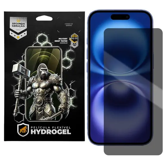 Película de Hydrogel Gshield para iPhone 16 - Privacidade Proteção Avançada contra Riscos e Impactos