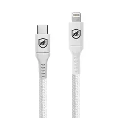 Cabo em Nylon Survivor para iPhone Lightning/Tipo C - 1,5m - Branco -Gshield