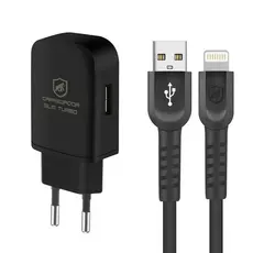 Kit Carregador turbo slim com Cabo Dual Shock Lightning iPhone Homologado MFI - Gshield