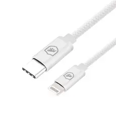 Gshield Cabo de Dados e Carregamento Rápido Symetric Lightning/Tipo C em Termoplástico Reforçado 1,5 Metros, Branco