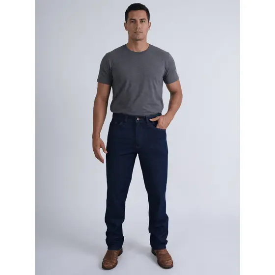 Calça Jeans Masculina de Uniforme Tradicional Pluz Size Para trabalho Resistente Promoção