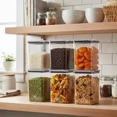 Jogo com 6 Potes Hermético 1,1 Litro Armazenar Alimento Organizar