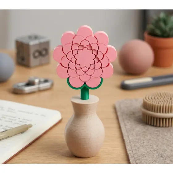 Flor Giratória - Vaso Decorativo Presente Criativo Dia dos Namorados