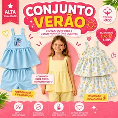 Conjunto Infantil Menina Bebê Juvenil Feminino Premium