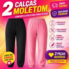 Kit 2 Calça Moletom Infantil Kit Sortidas do 1 ao 12 Confortável Quentinha Cós com Elástico Alta Qualidade