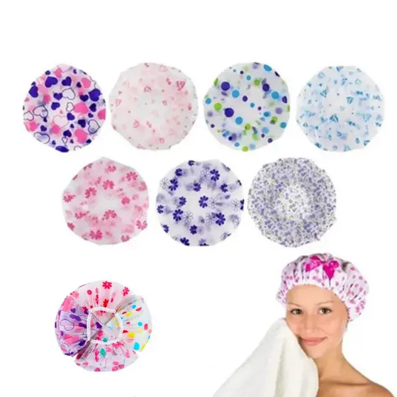 Touca de Banho Impermeável com Elástico Ideal para Hidratação e Tintura Várias Estampas