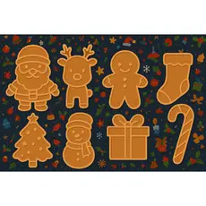 kit com 8 peças de cortador e marcador de biscoitos de natal/papai noel/arvore de natal..