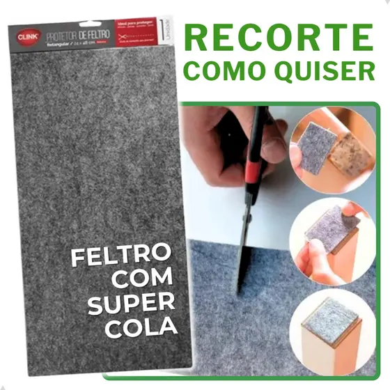 Feltro Adesivo Para Pés Sofá Mesa Cadeira Móveis Placa Super Aderente Protetor Piso Espesso