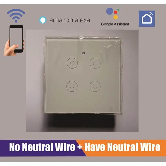 Interruptor inteligente Wifi Touch controlado pelo celular ==Smart Life== para parede