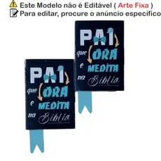 Caixinha Mini Livro para 2 Bis – Tema Dia dos Pais (Papel Fotográfico – Não Personalizada) | preto com azul cod paiPa