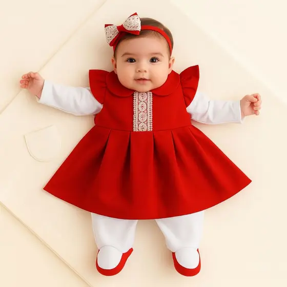 Saida de maternidade para Bebê Menina Antonela Vestidovarias cores 5 pç 100% Algodão Roupa de bebe