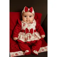 Saida de Maternidade com Vestido Floral Para Bebe Menina com Vestido  Pompom 05 peças Roupa de Bebe