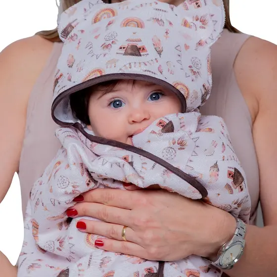 Toalha de Banho para bebe Fralda Soft com Capuz para Bebê Macia 100% Algodão Roupa de bebe