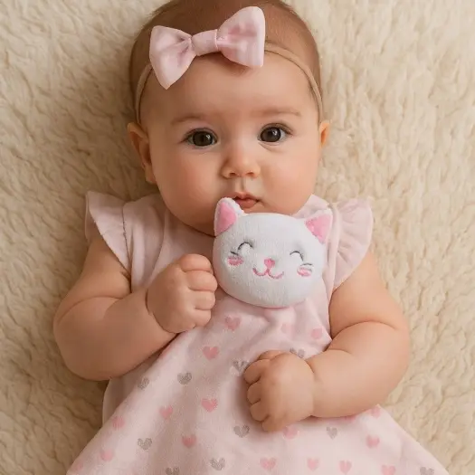 Naninha De Bebê Menina ou Menino 3 em 1 Com Prendedor De Chupeta Bichinho De Pelúcia Roupa de bebe