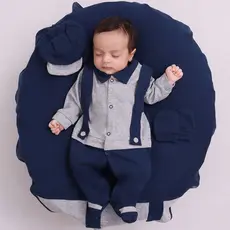 kit Saída de Maternidade com Colete  Boné Menino  Enxoval Bebê Menino Algodão 04 Peças Roupa de bebe