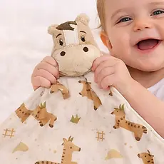 Naninha Bebê Cavalinho Paninho Menina menino Antialérgico Porta Chupeta 28x28 Presente Recém Nascido
