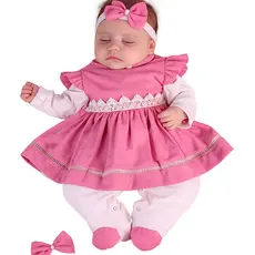 Saída De Maternidade menina Luxo Com Vestido 100% algodão Roupa de Bebe