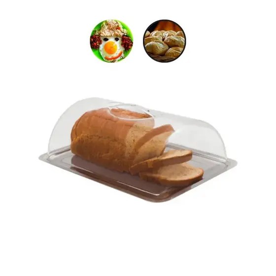 Porta Pão em Inox com tampa Acrílico Boleira Porta Bolo luxo