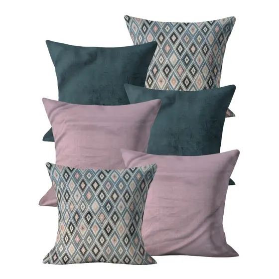 Kit 6 Capas de Almofada 45x45cm Decorativas com Zíper