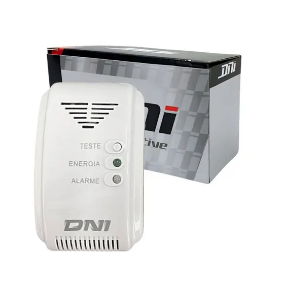 Detector de Vazamento de Gás Cozinha Casa Natural GLP Bivolt 127/220V DNI 6918