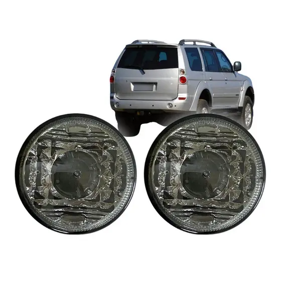 Par Lanterna Traseira Pisca Para Mitsubishi L200 Pajero Sport TR4 Redonda 90mm Fume