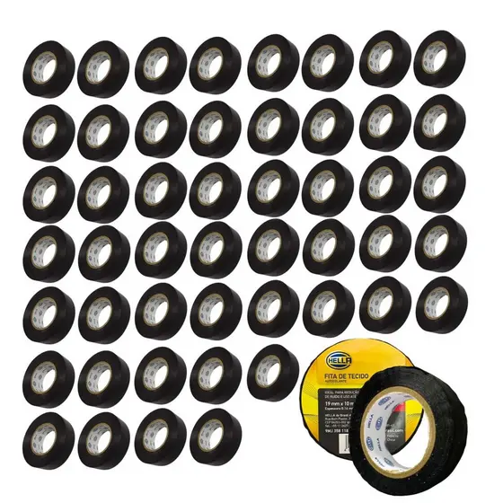 Kit 50 Fitas Tecido Isolante Chicote Anti Chama 19mm x 10m