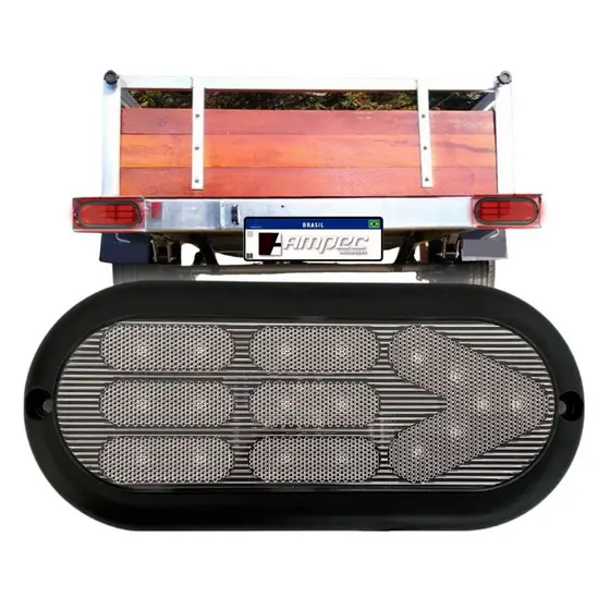 Lanterna Carreta Carretinha Reboque Jet Barco Cristal Lanterna Led Carretinha Reboque 12/24v 18 Leds