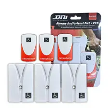 Kit 3 Alarme Campainha de Emergência para Banheiro PNE PCD e Idosos Sem Fio Bivolt DNI4241