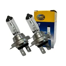 Par Lâmpada Automotiva H7 12v 55w Farol Alto ou Baixo Halógena Base PX26D Standard Hella HELH712V