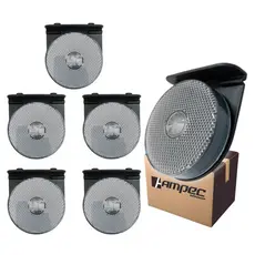 Kit 6 Lanterna Lateral LED Para Caminhão Randon Guerra Librelato Facchini Bivolt Cristal Com Suporte