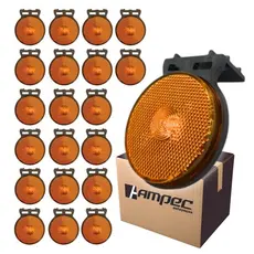 Kit 20 Lanterna Lateral LED Para Carreta Randon Guerra Librelato Noma Facchini Suporte Amarela P 65mm