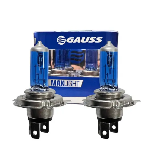 Par Lâmpada H4 Farol 12v 60/55W Super Branca Farol Alto e Baixo Base P43T-38 Gauss GL59H4