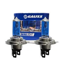 Par Lâmpada H4 Farol 12v 60/55W Super Branca Farol Alto e Baixo Base P43T-38 Gauss GL59H4